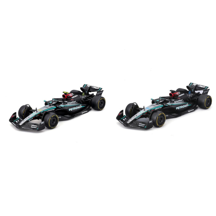 BBURAGO FORMULA RACING AMG F1 W15 PETRONAS PERFORMANCE NO 63 GEORGE RUSSELL & NO 44 LEWIS HAMILTON 1/43 DIE CAST 18-38115