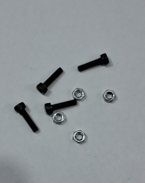 ALLEN  BOLT M3X 12MM WITH NUTS PACK OF 4 PRE OWNED QUALITY