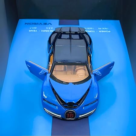 DIE CAST CAR METAL MODEL WITH 3D FRAME 1:32 SCALE VEYRON BLUE 8025A
