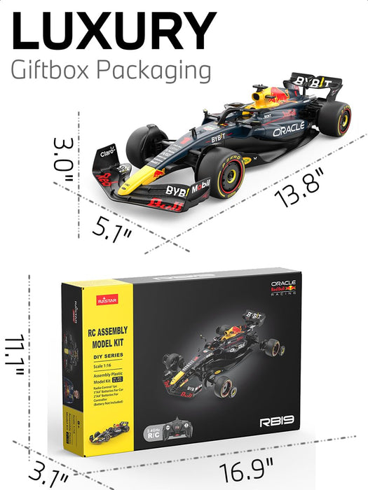 RASTAR 92600 1/16 ORACLE RED BULL RB19 RACING RC CAR BUILDING ASSEMBLY PLASTIC MODEL KIT (50 PCS & 5 PTS)