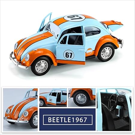 VINTAGE CAR 1:18 DIECAST MODEL SR-1812B PULL BACK METAL WITH OPENABLE DOORS