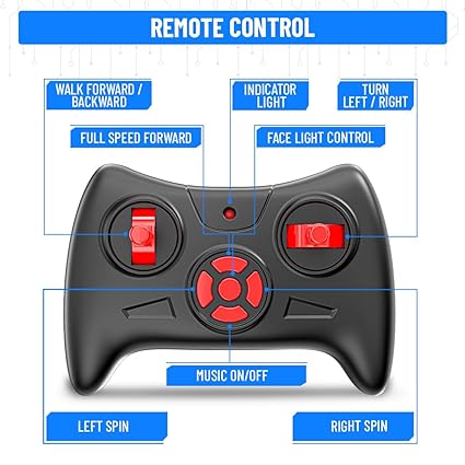 MOONWALKER WALKING AND TALKING ROBOT - IN-BUILT BLUETOOTH SPEAKER, CLAP DETECTION, RECHARGEABLE BATTERY, C TYPE USB CHARGING, VOICE COMMANDS, REMOTE AND APP CONTROL ( RED )