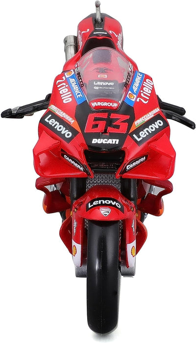 MAISTO - 1/6 SCALE MODEL DUCATI DESMOSEDICI REPLICA LENOVO TEAM # 63 COMPATIBLE WITH FRANCESCO BAGNAIA MOTO GP 2022 (RED) 32229