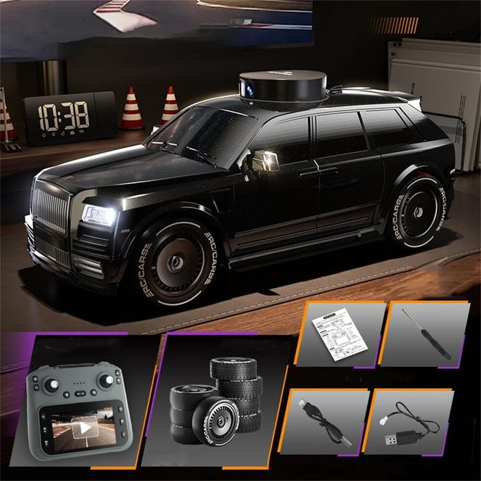 TELECAR 1/18 SCALE WITH HD CAMERA RC CAR BLACK