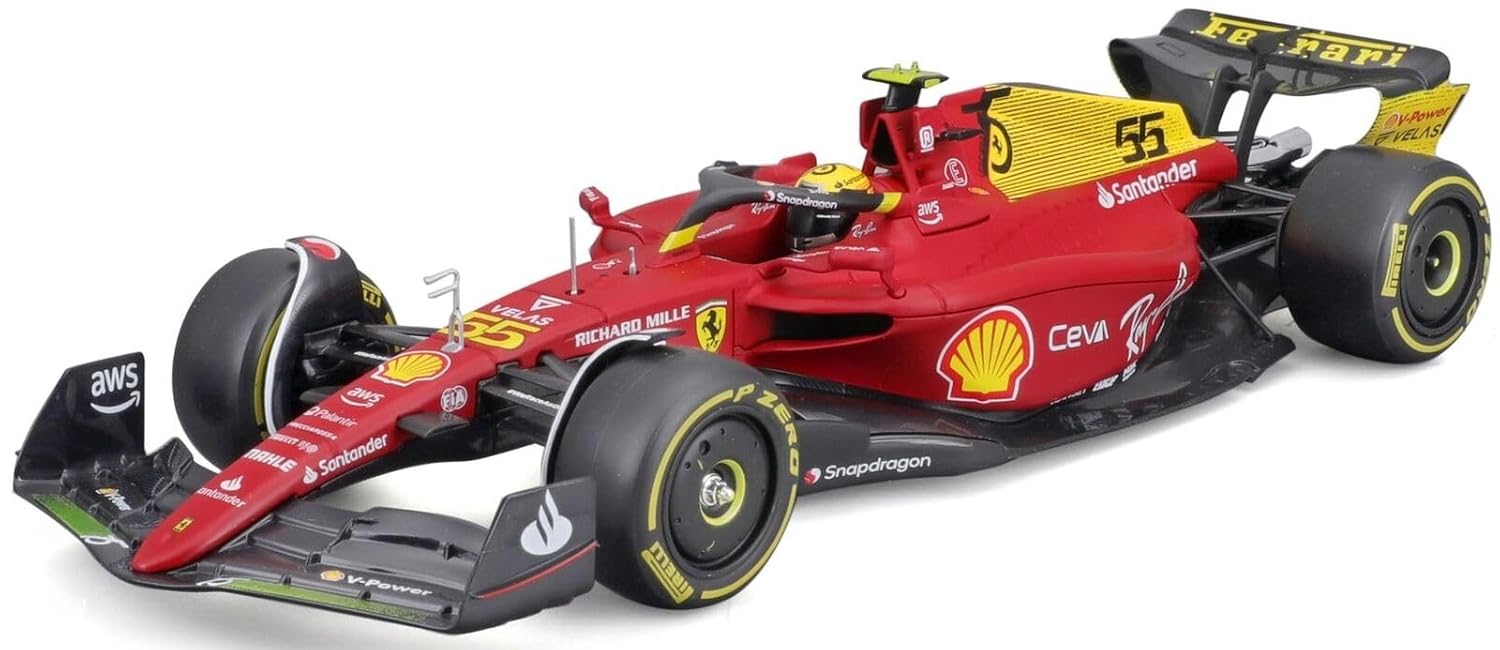 BBURAGO F1 FERRARI F1-75 - #55 CARLOS SAINZ 2022  1/24 SCALE 18-26806S