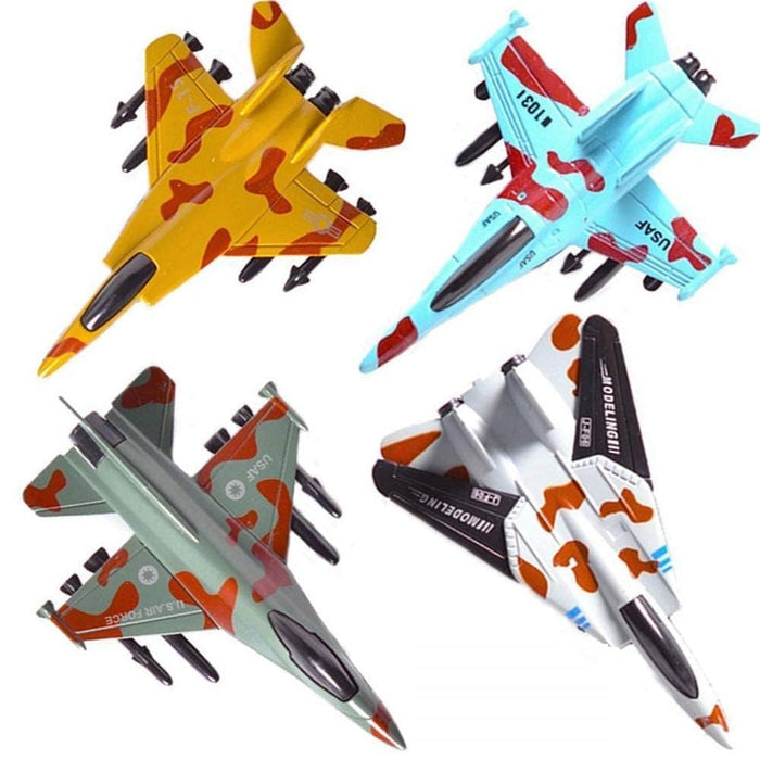 AIRPLANE DIECAST PULL BACK METAL-PACK OF 4