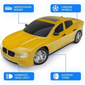 MIRANA WATCH CONTROL TRACER RC CAR HAND & APP CONTROL WITH BLUETOOTH SPEAKER C-TYPE CHARGING HIGH SPEED RACING ( YELLOW )