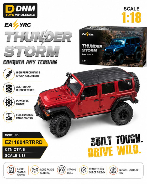EA4YRC Thunder Storm 1:18 Scale RC Off-Road Vehicle – Full Function Radio Control