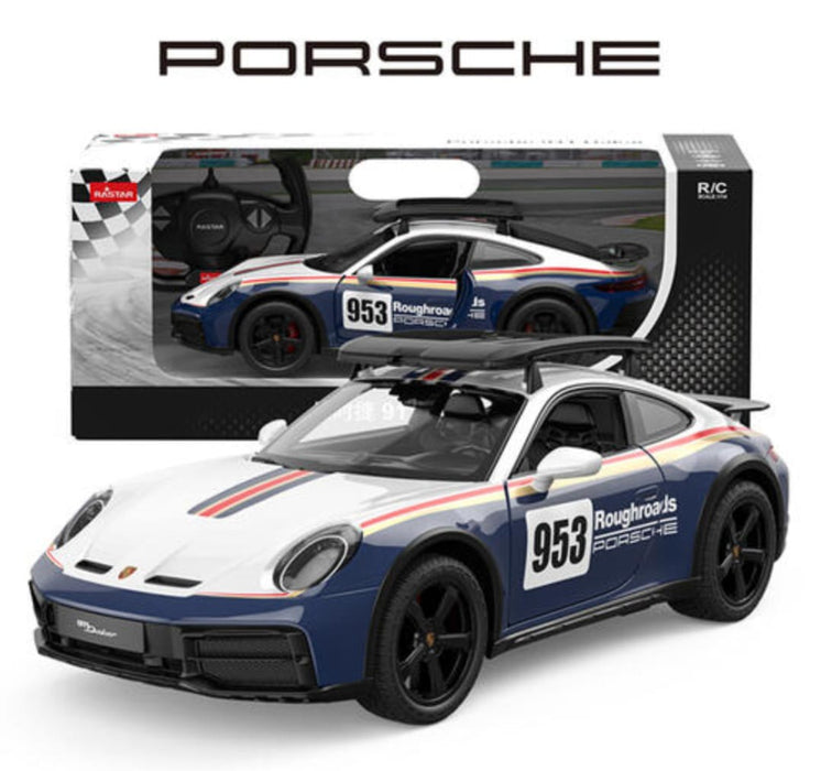 RASTAR, PORSCHE 911 DAKAR USB,2.4Ghz, 6+ AGES RC 1/14 SCALE 10137 -BLACK & WHITE