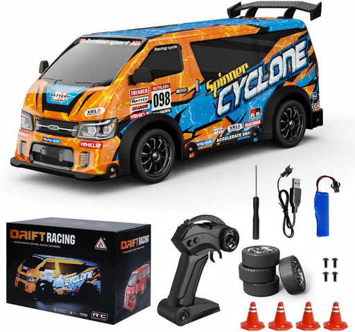 1:24 RC Drift Car - with LED Lights, JDM RC Cars Includes Drift Tire Kit USB Rechargeable Battery, Boys rc Cars Toys for Christmas Birthday