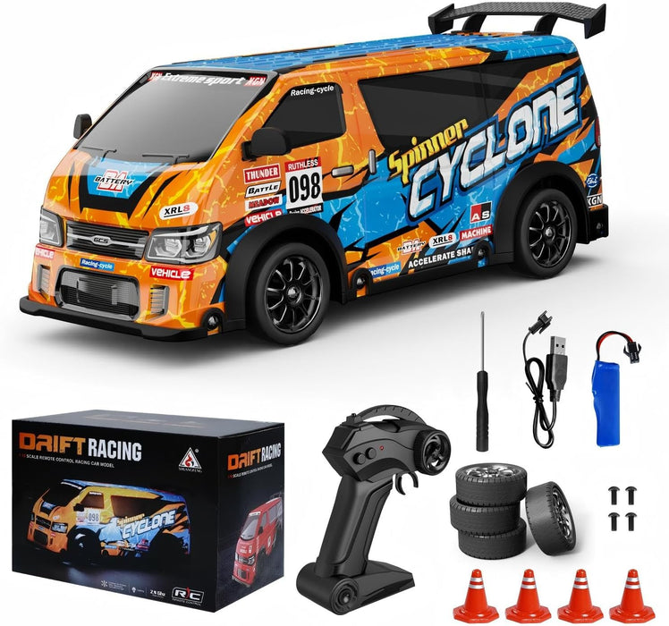 1:24 RC Drift Car - with LED Lights, JDM RC Cars Includes Drift Tire Kit USB Rechargeable Battery, Boys rc Cars Toys for Christmas Birthday