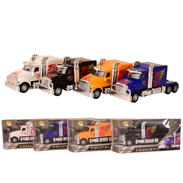 DIE CAST PULLBACK ALLOY TRUCK SERIES LIGHT AND SOUND  0302-55-WHITE