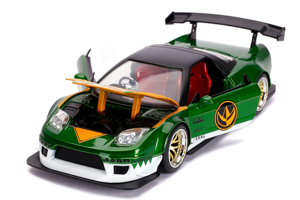 JADA POWER RANGERS 1:24 2002 HONDA NSX TYPE-R JAPAN SPEC DIE-CAST CAR WITH 2.75 (GREEN RANGER FIGURE)