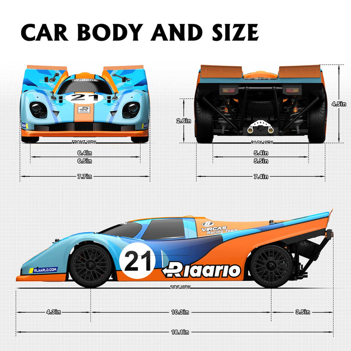 RLAARLO SUPERCAR AK-917 1/10 METAL VERSION BRUSHLESS RTR ON-ROAD CARS (BLUE & ORANGE)