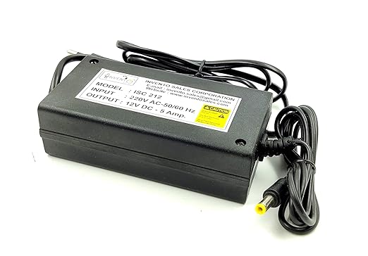 POWER SUPPLY 12V 5A 60W WITH 5.5MM DC PLUG