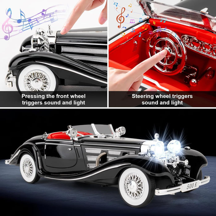 Classic Vintage Alloy Car Model 1:18 Scale – Retro Luxury Collectible Display Car