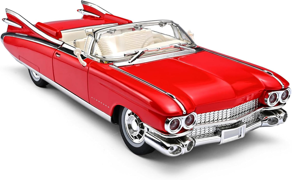 Cadillac Eldorado 1959 Convertible 1:24 Scale Classic Car Model – Red Vintage Diecast Collectible