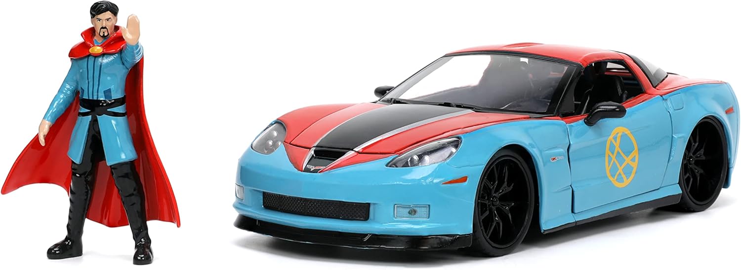 JADA TOYS MARVEL DOCTOR STRANGE 1:24 2006 CHEVY CORVETTE Z06 DIE-CAST CAR WITH 2.75'' DR. STRANGE FIGURE