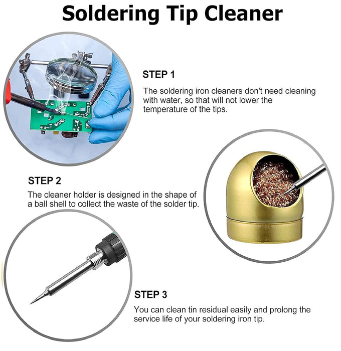 CATCHEX METAL WIRE WELDING SOLDERING SOLDER IRON TIP OR BIT CLEANER STEEL BALL MESH TOOL