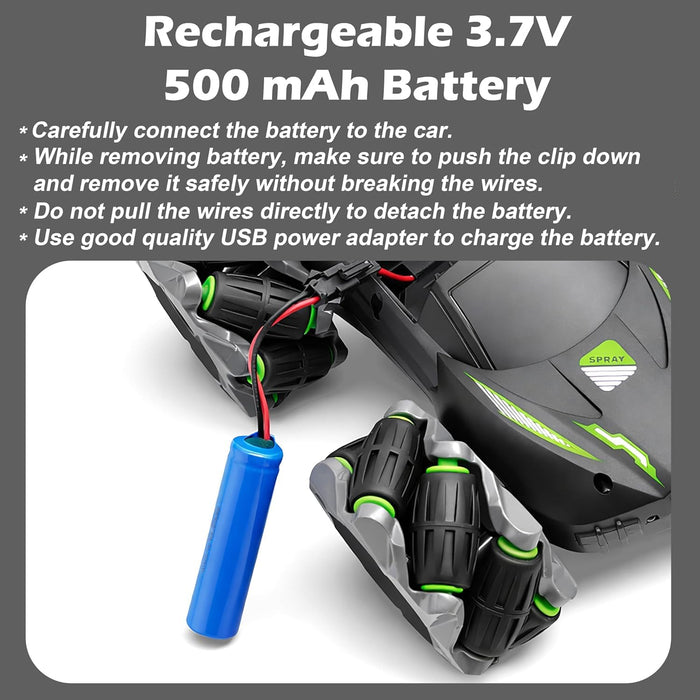 4X4 RC Drift Smoke Stunt Car | 2.4GHz Remote Control | 360° Rotating Double-Sided Off-Road Racing Car | Rechargeable High-Speed RC Car