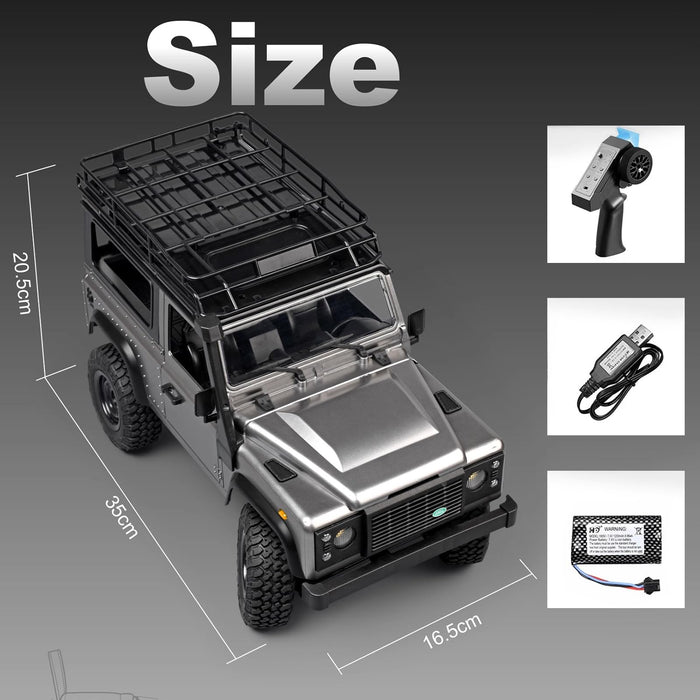 MN MODEL MN99S LAND ROVER DEFENDER 1/12 2.4G 4WD RC ROCK CRAWLER (GREY)