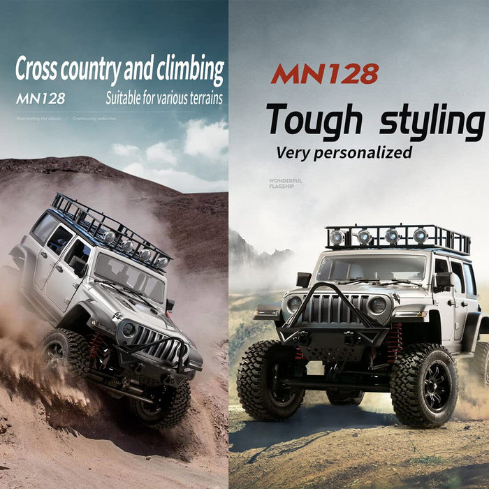 MN MODEL RC CRAWLER MN128 RTR 1/12 2.4G 4WD RC WITH LED LIGHT (BLACK)