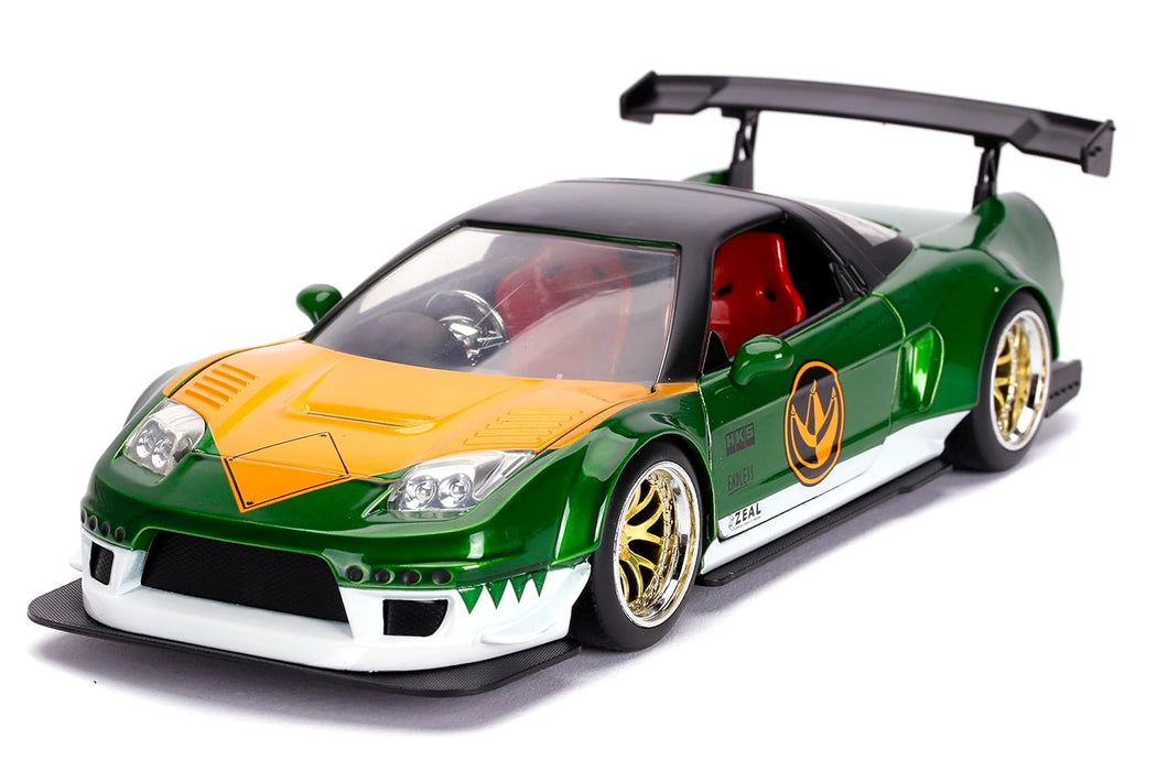 JADA POWER RANGERS 1:24 2002 HONDA NSX TYPE-R JAPAN SPEC DIE-CAST CAR WITH 2.75 (GREEN RANGER FIGURE)