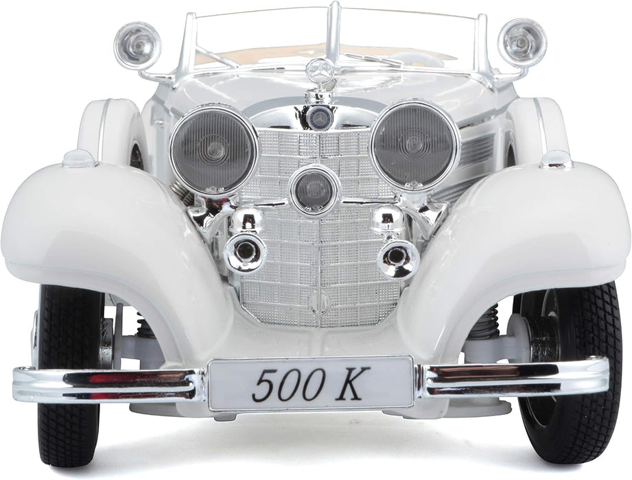 1936 Mercedes Benz 500 K Special Roadster White 1/18 Diecast Model Car by Maisto