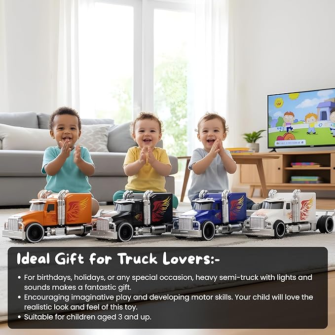 DIE CAST PULLBACK ALLOY TRUCK SERIES LIGHT AND SOUND  0302-55-BLACK