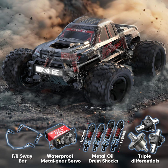 MJX Hyper Go 10208 V2 Monster 4WD RC Car 1/10 80Km/H-BLACK