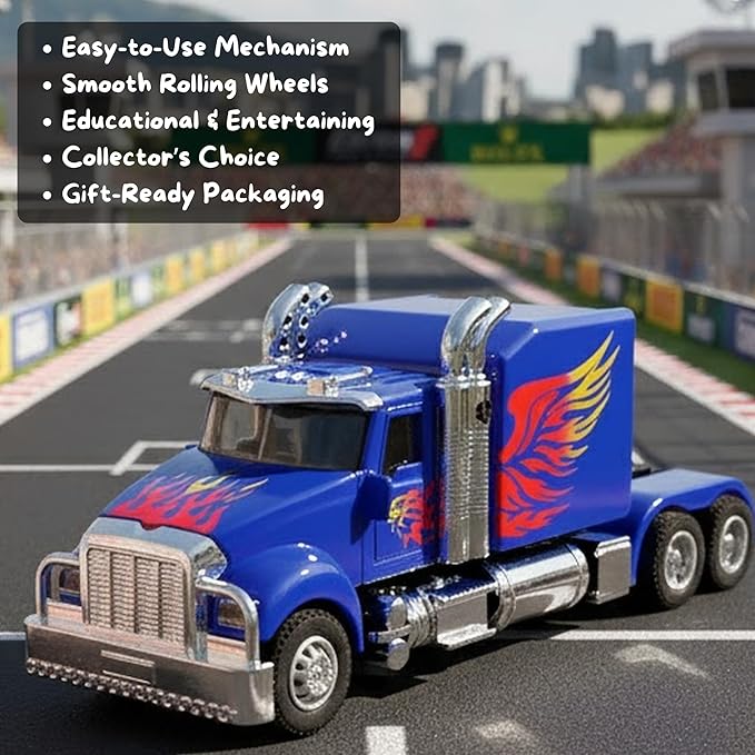 DIE CAST PULLBACK ALLOY TRUCK SERIES LIGHT AND SOUND  0302-55-BLACK