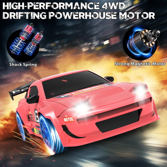 Break The Dawn 1:24 Scale 4WD High-Speed RC Drift Car — Multi-Player Racing Series with LED Lights