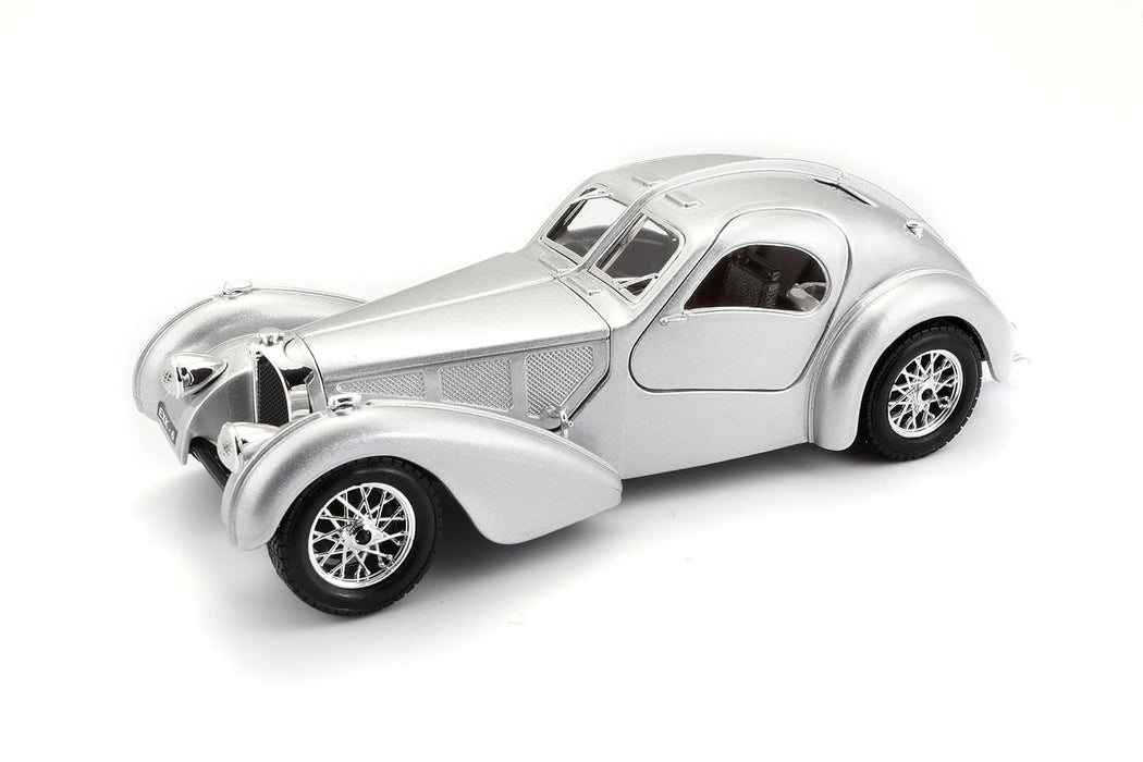 BBURAGO 1/24 SCALE BUGATTI ATLANTIC DIECAST CAR MODEL (SILVER) 18-92092