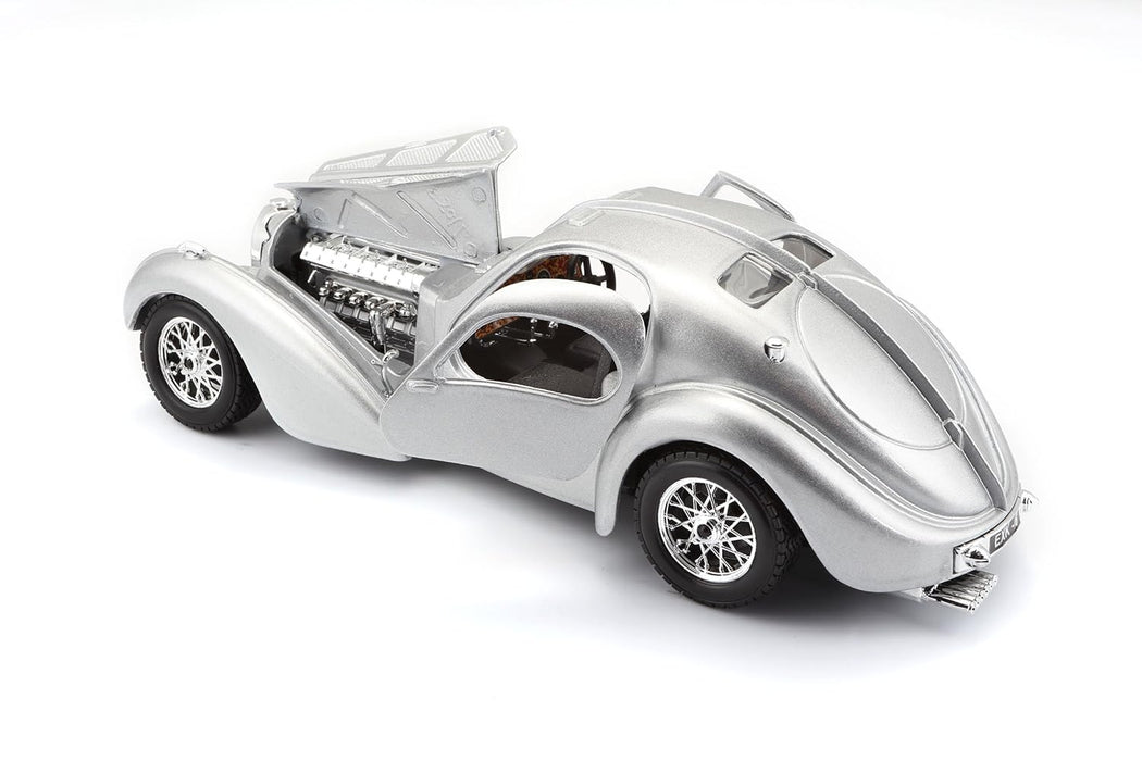 BBURAGO 1/24 SCALE BUGATTI ATLANTIC DIECAST CAR MODEL (SILVER) 18-92092