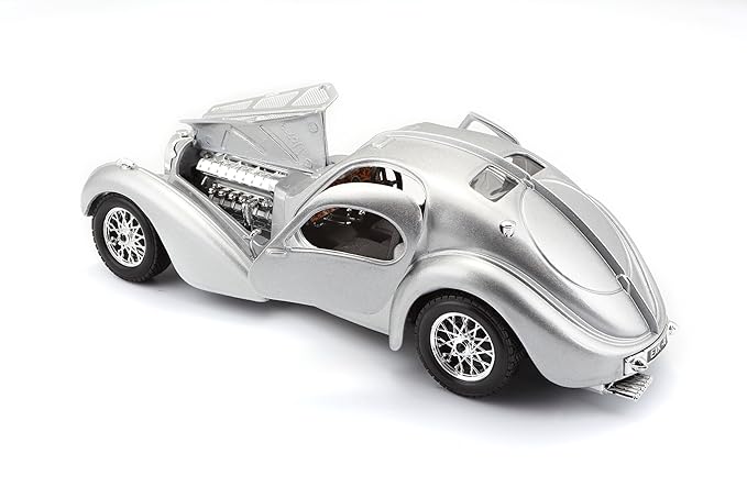 BBURAGO 1/24 SCALE BUGATTI ATLANTIC DIECAST CAR MODEL (SILVER) 18-92092