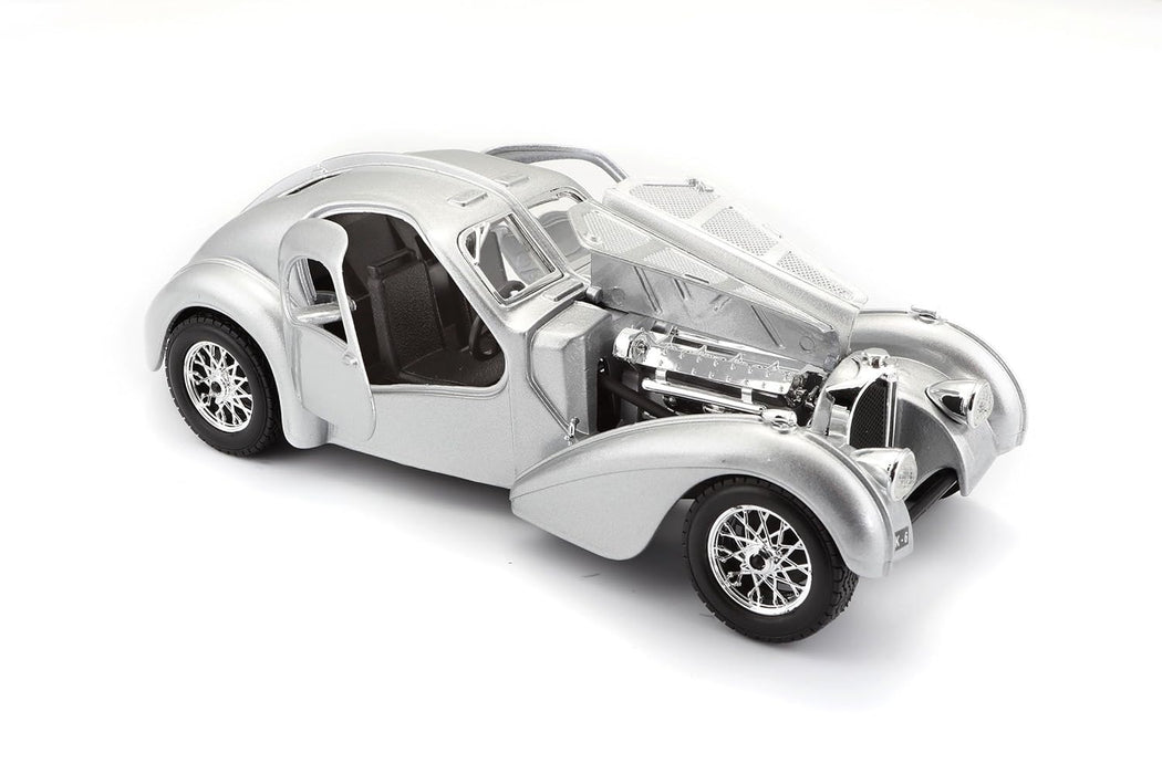 BBURAGO 1/24 SCALE BUGATTI ATLANTIC DIECAST CAR MODEL (SILVER) 18-92092