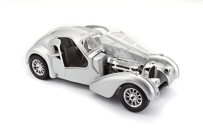 BBURAGO 1/24 SCALE BUGATTI ATLANTIC DIECAST CAR MODEL (SILVER) 18-92092