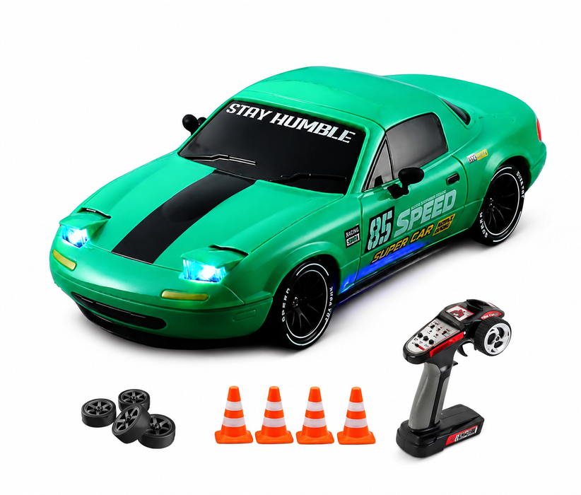 4WD High-Speed Remote Control Drift Car - 2.4GHz RC Racing Toy Car with Pop-Up Lights (Ages 6+)