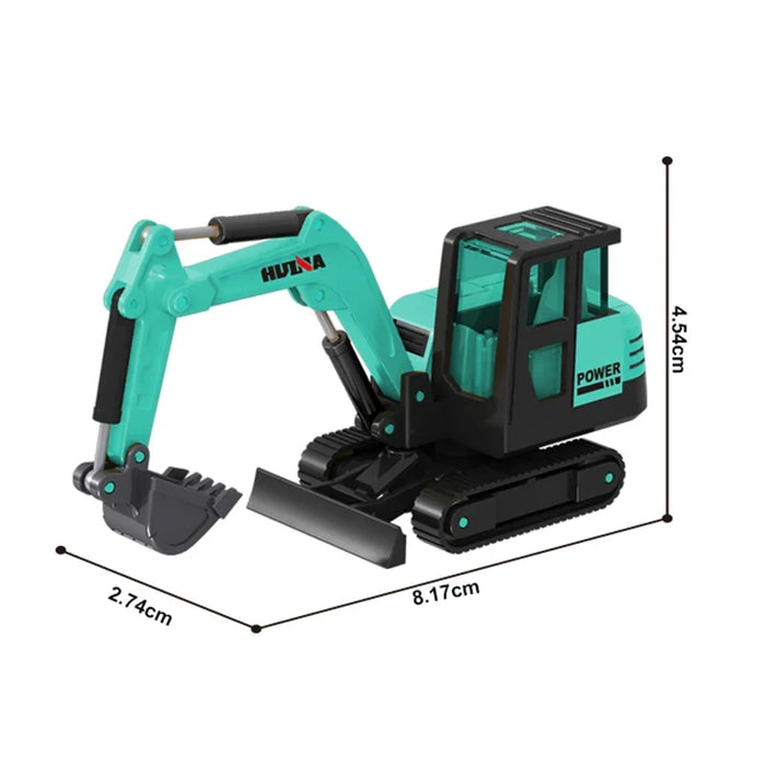 DIE CAST HUINA 1013 EXCAVATOR 1/80 SCALE BLUE