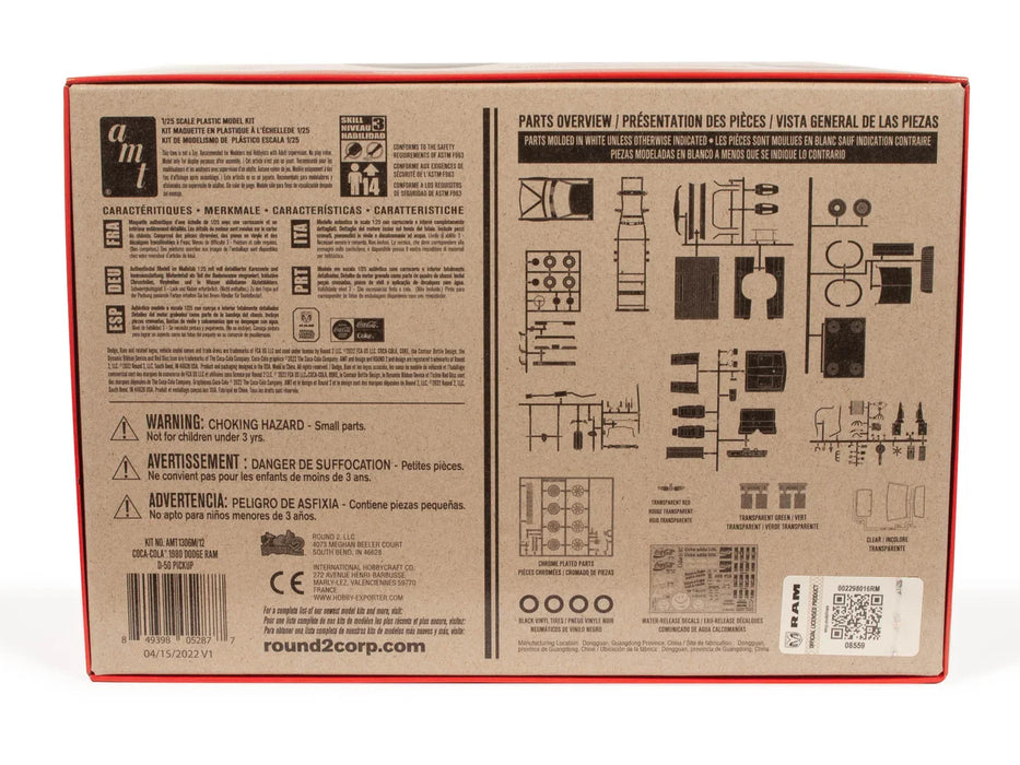 AMT 1980 DODGE RAM D-50 COCA-COLA PICKUP TRUCK 4 BOTTLE CRATES 1/25&nbsp;SCALE&nbsp;MODEL KIT AMT1306M/12