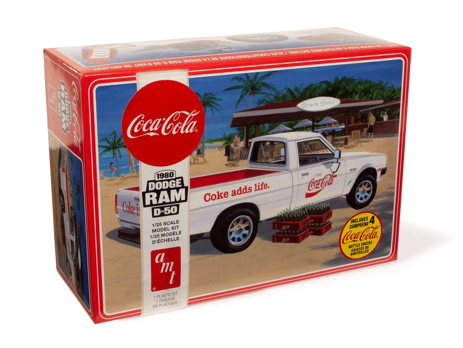 AMT 1980 DODGE RAM D-50 COCA-COLA PICKUP TRUCK 4 BOTTLE CRATES 1/25&nbsp;SCALE&nbsp;MODEL KIT AMT1306M/12