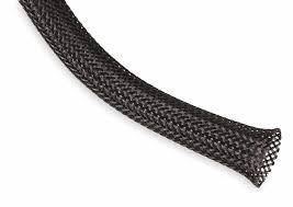 BRAIDED SLEEVE 10MM BLACK 1 MTR