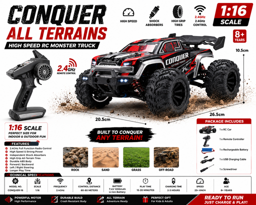 SCY-16102 RC Car 1/16 4WD 38KM/H High Speed Vehicle With LED Headlight