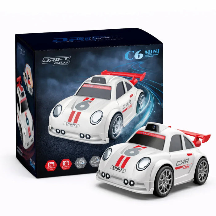 C6P RC MINI DRIFT RACING CAR 1/32 SCALE WITH CAMERA (WHITE)