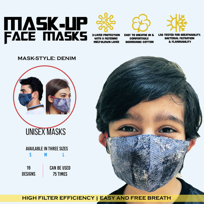 Face mask Denim Camo Blue Small,Medium,Large