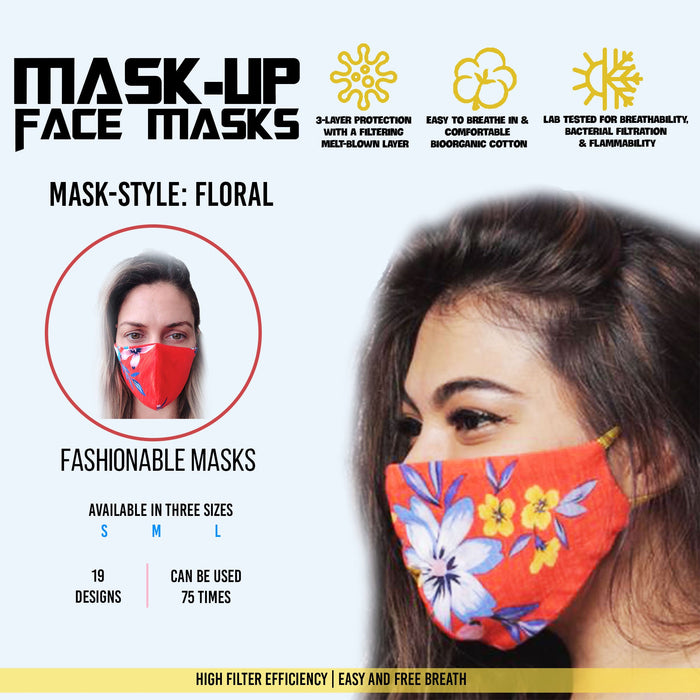 Face mask Ikebana Orange Small,Medium,Large