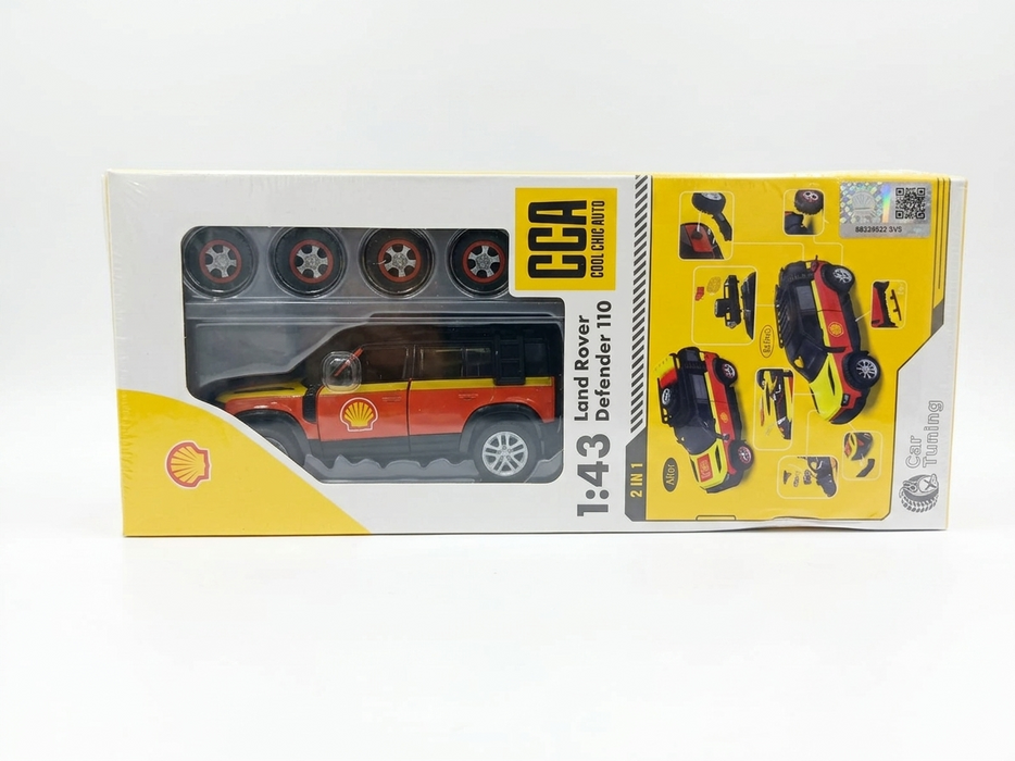 CCA LAND ROVER DEFENDER 110 1:43 SCALE 67134E RED/YELLOW