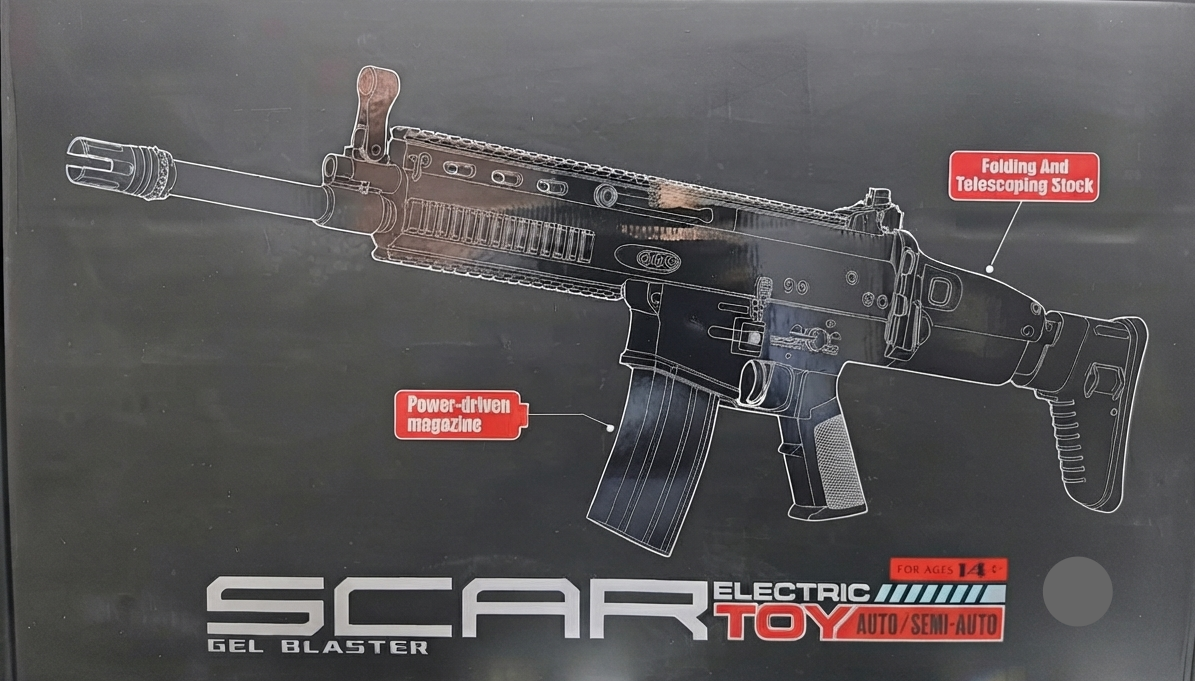 SCAR WH52-3 1:1 REENGRAVING MOLD POWER DRIVEN MAGANIZE GEL BLASTER GUN TOY