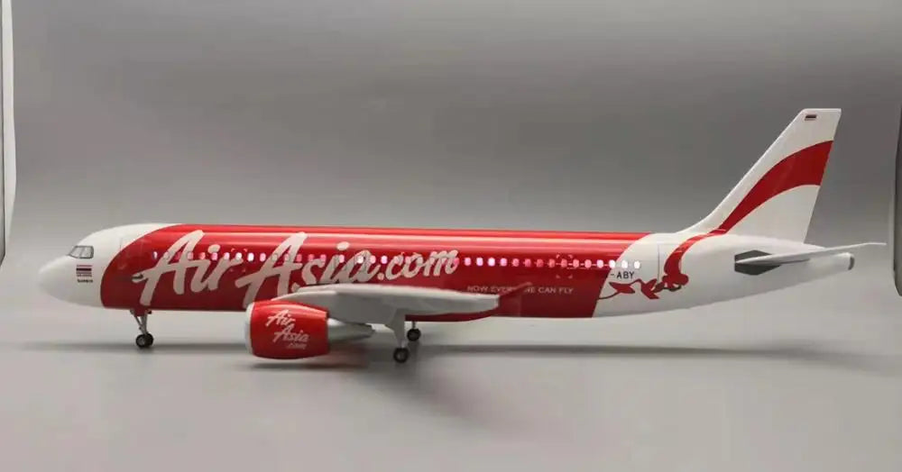 AIRPLANE DIECAST METAL AIR ASIA A320 RESIN WITH LED 47CM