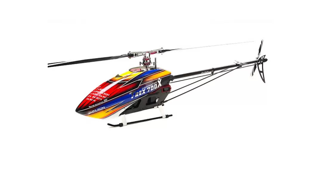 ALIGN TREX DOMINATOR 700X  FULL HELI  PARTS USED (CYCLIC SERVOS- ALIGN HV Ds820mx3/TAIL SERVO-ALIGN HV DS825M ESC-HOBBYWING PLATINUM PRO ESC  120A V4/FLYBARLESS UNIT-SPRIT PRO FLYBARLESS UNIT/MOTOR-ALIGN RCM BL850MX 490KV)